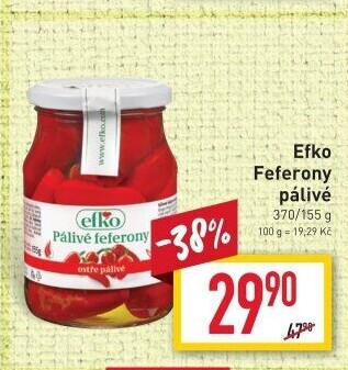 Feferony pálivé Efko