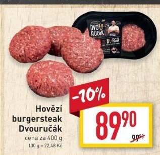 Hovězí burger dvouručák Kostelecké uzeniny