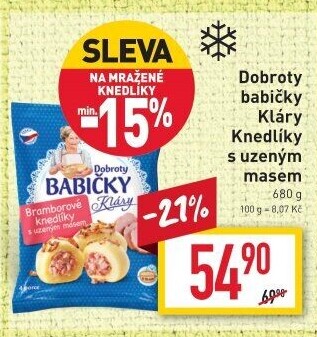 Knedlíky bramborové s uzeným masem mražené Dobroty babičky Kláry