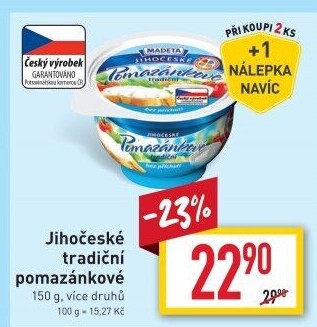 Tradiční pomazánkové Jihočeské Madeta