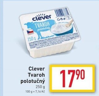 Tvaroh polotučný Clever