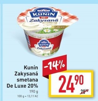 Zakysaná smetana de luxe Kunín 20%