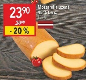 Sýr Mozzarella cihla uzená 45%