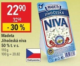 Sýr Niva Jihočeská 50% Madeta