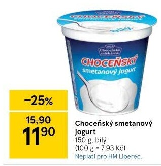 Bílý jogurt smetanový Choceňský