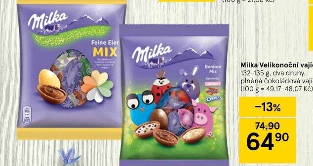 Čokoládová vajíčka mini Milka