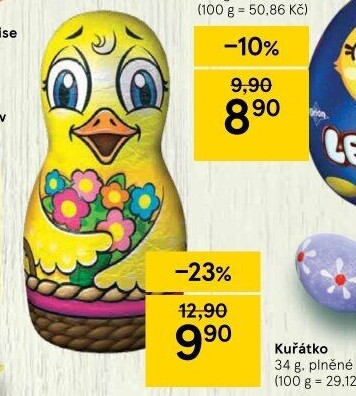 Čokoládové kuřátko plněné likérem