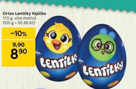 Čokoládové vajíčko s lentilkami Orion