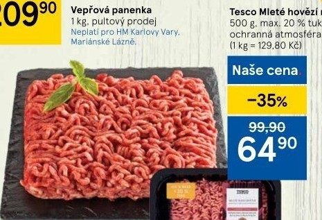 Hovězí mleté maso Tesco