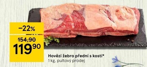 Hovězí přední s kostí - žebro