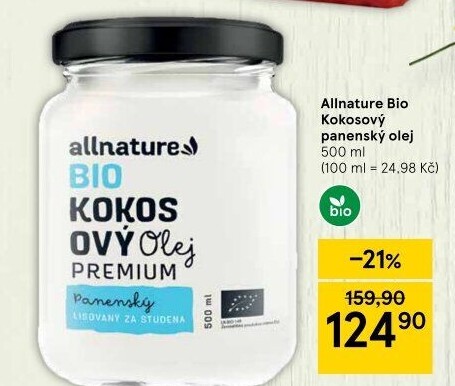 Kokosový olej bio Allnature
