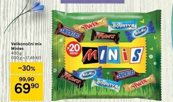 Tyčinky čokoládové Mix Minis Mars