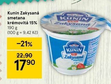 Zakysaná smetana krémovitá Kunín 15%