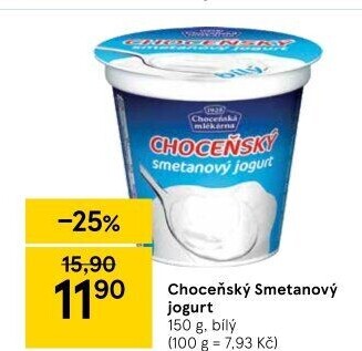 Bílý jogurt smetanový Choceňský