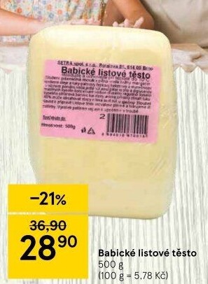 Těsto listové babické Šetra