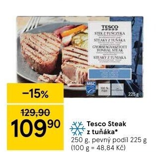 Tuňák steak mražený Tesco