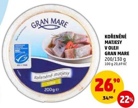 Matjesy kořeněné v oleji Gran Mare