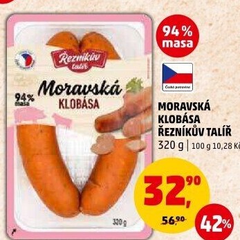Moravská klobása Řezníkův talíř