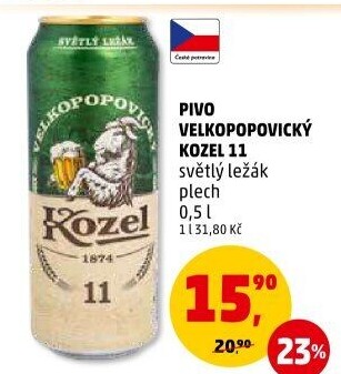 Pivo ležák 11° Velkopopovický Kozel