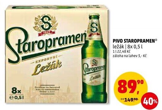 Pivo ležák Staropramen