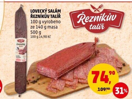Salám lovecký Řezníkův talíř