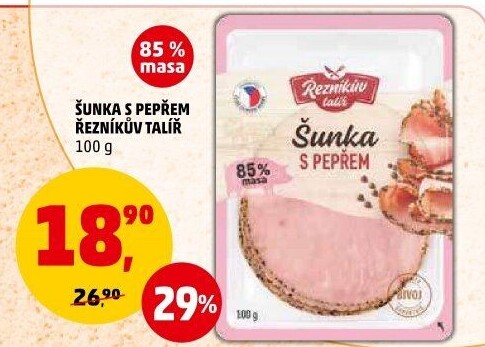 Šunka s pepřovým dekorem Řezníkův talíř
