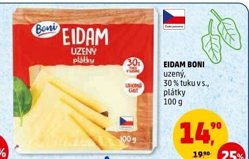 Sýr Eidam uzený 30% Boni