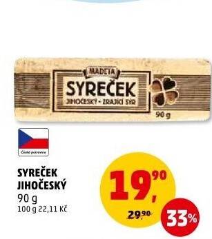 Sýr Syreček Jihočeský Madeta