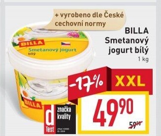 Bílý jogurt smetanový Billa