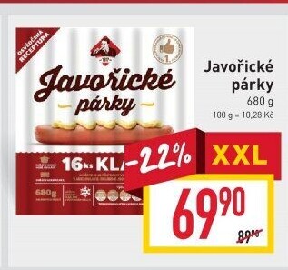 Párky javořické Kostelecké uzeniny