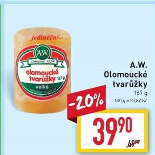 Sýr tvarůžky olomoucké A.W.