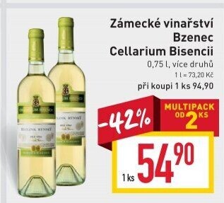 Vína Cellarium Bisencii Zámecké vinařství Bzenec