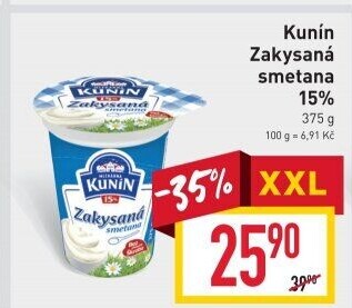 Zakysaná smetana Kunín 15%