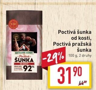 Šunka od kosti poctivá nejvyšší jakosti Kostelecké uzeniny