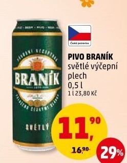 Pivo světlé výčepní 10° Braník