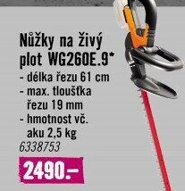 Aku nůžky na živý plot Worx WG260E.9