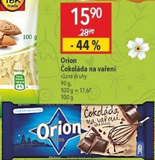Čokoláda na vaření Orion
