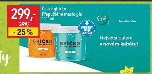 Přepuštěné máslo Ghí České ghíčko