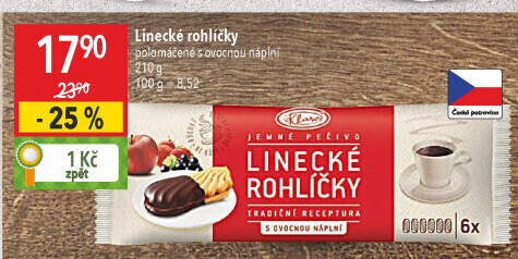 Rohlíčky linecké Klasa Pekárny a cukrárny Klatovy