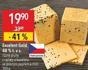 Sýr Excelent Gold s rajčaty a bazalkou Moravia