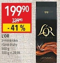 Zrnková káva Espresso Colombia L'