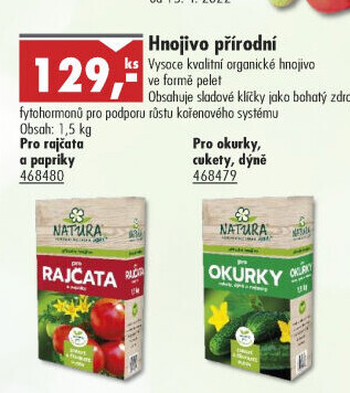 Hnojivo na rajčata a papriky Natura Agro