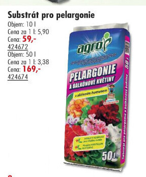 Substrát pro muškáty / pelargonie Agro