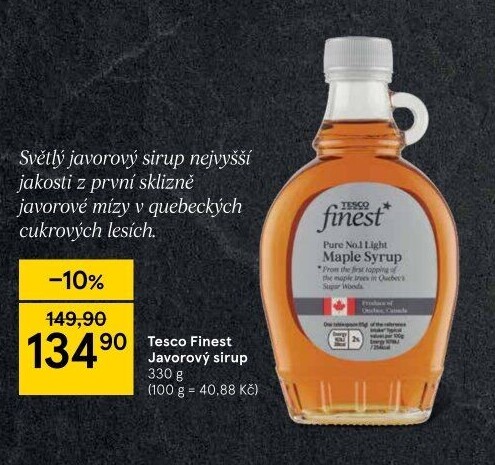 Javorový sirup Tesco Finest