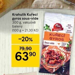 Kuřecí gyros sous vide Krahulík