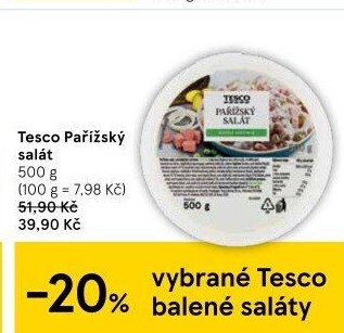 Pařížský salát Tesco