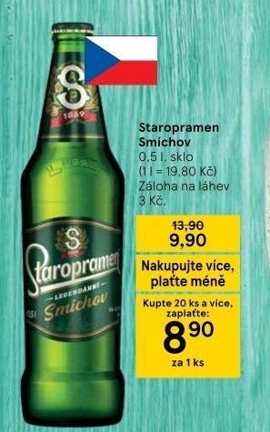 Pivo světlé výčepní 10° Smíchov Staropramen