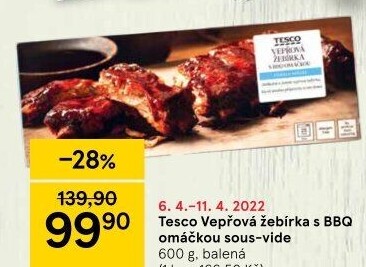 Vepřové žebra Sous vide Tesco