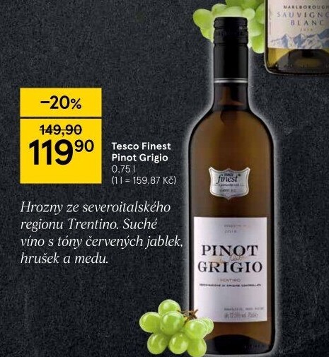 Víno Pinot Grigio Tesco Finest