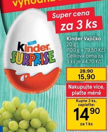 Čokoládové vajíčko s překvapením Kinder Surprise